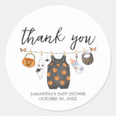 Little Boo Pumpkin Halloween Baby shower Ronde Sticker (Voorkant)