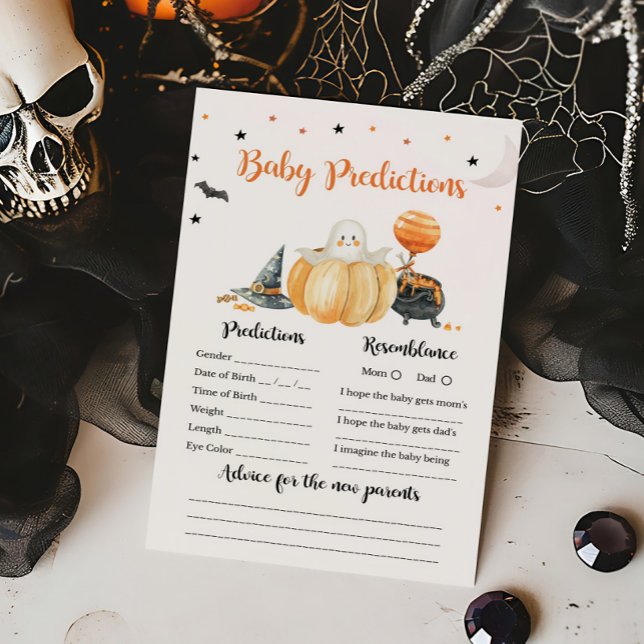 Little Boo Pumpkin Halloween Baby voorspellingen s (Pumpkin Halloween Baby Shower Baby Predictions Game)