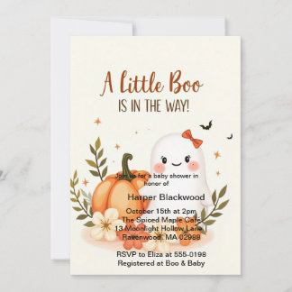 Little Boo Pumpkin Patch Baby shower Uitnodiging