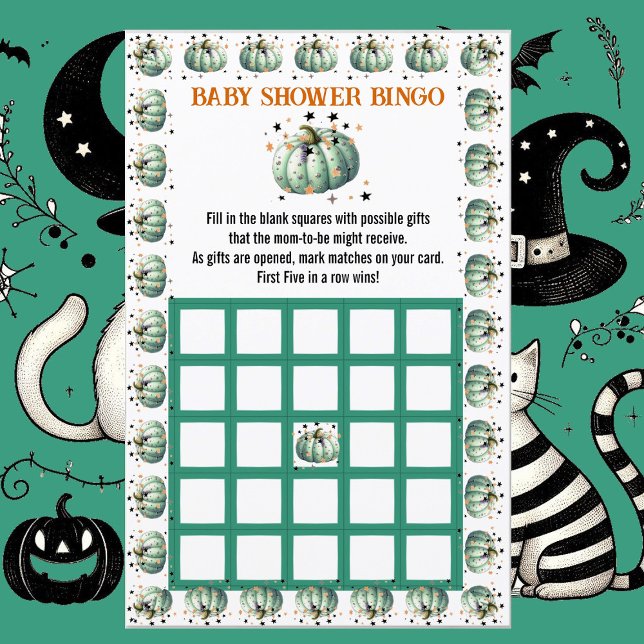 Little BOO Pumpkin Spooky Baby shower Bingo Spel (Little BOO Pumpkin Spooky Baby Shower Bingo Game)