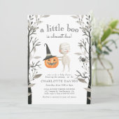 Little Boo Pumpkin Spooky Halloween Baby shower Kaart (Staand voorkant)