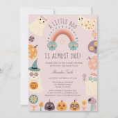 Little Boo Retro Groovy Halloween Baby shower Kaart (Voorkant)