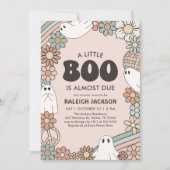 Little Boo Retro Halloween Baby shower Kaart (Voorkant)