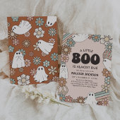 Little Boo Retro Halloween Baby shower Kaart