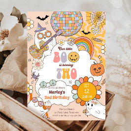 Little Boo Retro Halloween Meisje Tweede Verjaarda Kaart