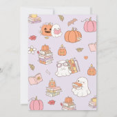 Little Boo Retro Paarse Herfst Baby shower Kaart (Achterkant)