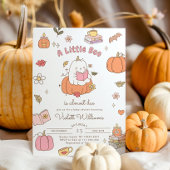 Little Boo Retro Roze Herfst Baby shower Kaart