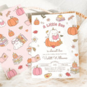 Little Boo Retro Roze Herfst Baby shower Kaart