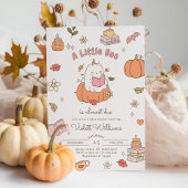 Little Boo Retro Roze Herfst Baby shower Kaart