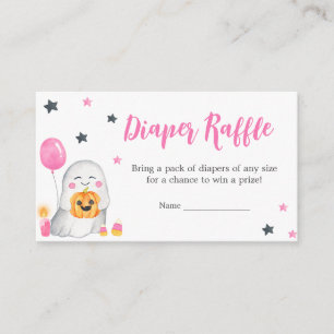 Little Boo Roze Baby shower Luier Raffl Informatiekaartje