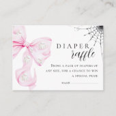 Little Boo Roze Bow Baby shower Luier Raffle Informatiekaartje (Voorkant)