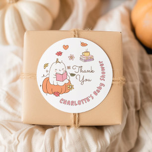 Little Boo Roze Fantasievolle Boeken Baby Shower Ronde Sticker