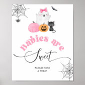 Little Boo roze geest Halloween Baby's zijn lief Poster (Voorkant)