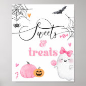 Little Boo roze geest Halloween snoepjes en lekker Poster (Voorkant)