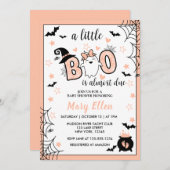 LITTLE BOO ROZE HALLOWEEN BABY SHOWER KAART (Voorkant / Achterkant)
