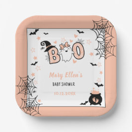 LITTLE BOO ROZE HALLOWEEN BABY SHOWER PAPIEREN BORDJE