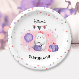 Little Boo Roze Meisje Halloween Baby shower Papieren Bordje