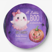 Little boo roze schattig spook baby shower papieren bordje (Voorkant)