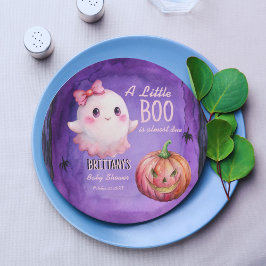 Little boo roze schattig spook baby shower papieren bordje