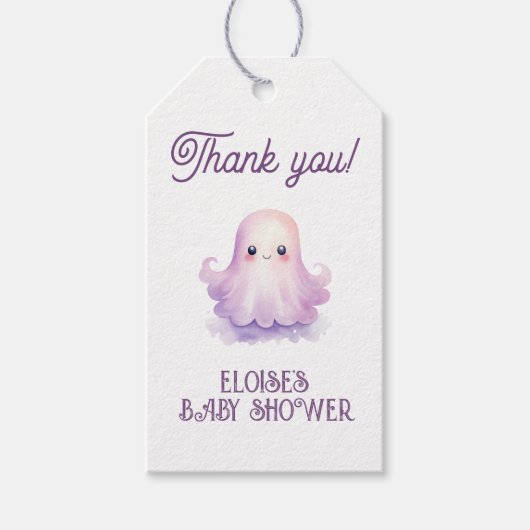 Little Boo roze spooky baby shower dank u Cadeaulabel (Voorkant)