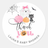 Little Boo roze spooky baby shower dank u Ronde Sticker (Voorkant)