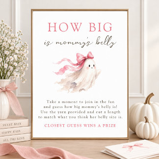 Little Boo Roze Strik Hoe Groot Is Mama's Buik Bor Poster