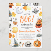 Little Boo Scary Halloween Baby shower Kaart (Voorkant / Achterkant)