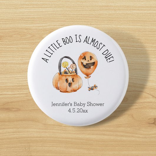 Little Boo, schattig Halloween baby shower Ronde Button 3,2 Cm
