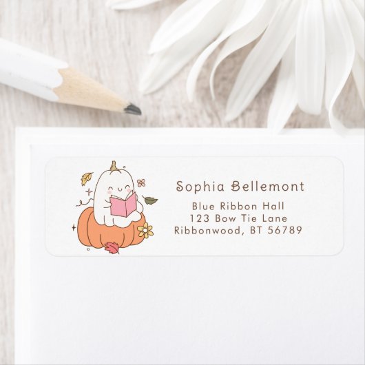 Little Boo Schattige Baby shower Retouradres Etiket (Insitu)