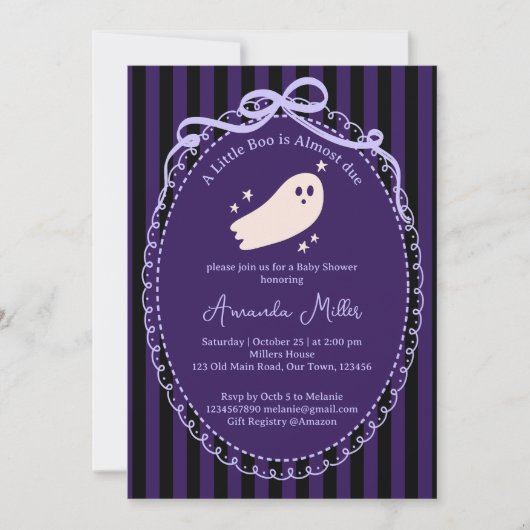 Little boo schattige geest Halloween baby shower I Kaart (Voorkant)