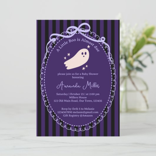 Little boo schattige geest Halloween baby shower I Kaart (Staand voorkant)