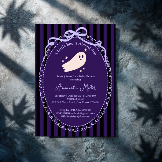 Little boo schattige geest Halloween baby shower I Kaart