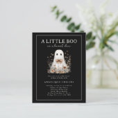 Little Boo Schattige Ghost Bow Wildflowers Baby sh Briefkaart (Staand voorkant)