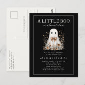 Little Boo Schattige Ghost Bow Wildflowers Baby sh Briefkaart (Voorkant / Achterkant)