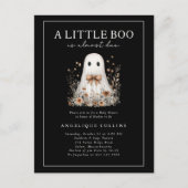 Little Boo Schattige Ghost Bow Wildflowers Baby sh Briefkaart (Voorkant)