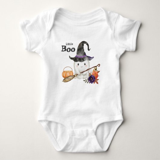 Little Boo Schattige Ghost Halloween 1e Verjaardag Romper (Voorkant)