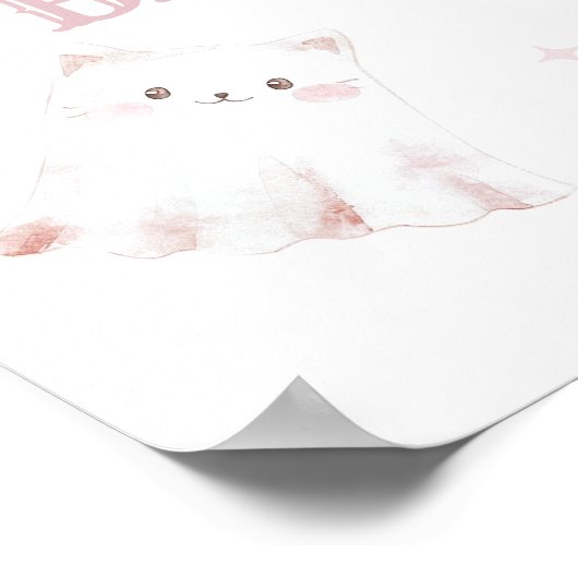 Little Boo Schattige Ghost Halloween Baby Girl Sho Poster (Hoek)