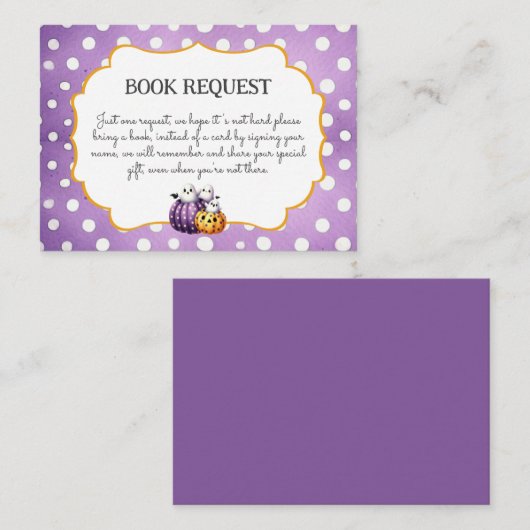 Little Boo Schattige Ghost Halloween Book Request  Informatiekaartje (Voorkant / Achterkant)