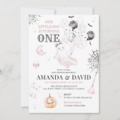 Little Boo Schattige Ghost Halloween Girl 1e verja Kaart (Voorkant)