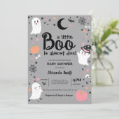 Little Boo Schattige Ghost Halloween Meisje Baby s Kaart (Staand voorkant)