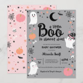 Little Boo Schattige Ghost Halloween Meisje Baby s Kaart (Voorkant / Achterkant)
