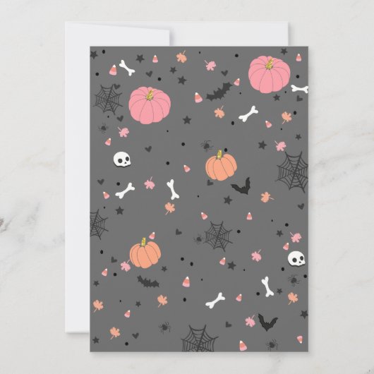 Little Boo Schattige Ghost Halloween Roze Baby sho Kaart (Achterkant)