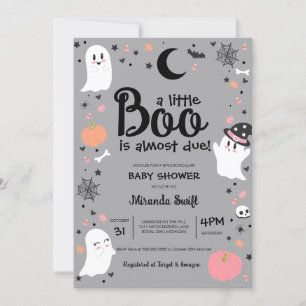 Little Boo Schattige Ghost Halloween Roze Baby sho Kaart