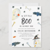 Little Boo | Schattige Halloween Baby shower Kaart (Voorkant)
