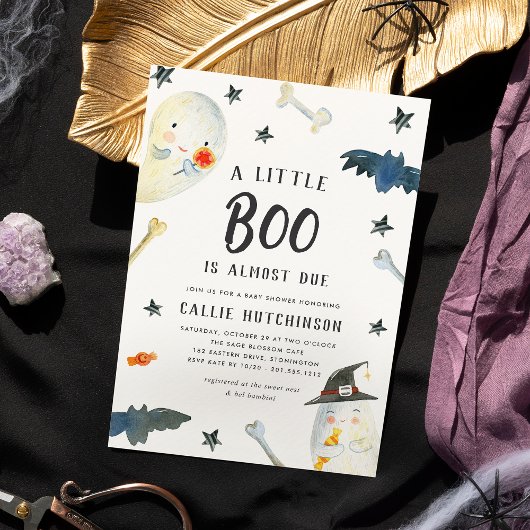 Little Boo | Schattige Halloween Baby shower Kaart