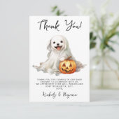 Little Boo Schattige Halloween Eenvoudig Baby show Bedankkaart (Staand voorkant)