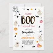 Little Boo Schattige Halloween Pink Ghost Baby sho Kaart (Voorkant)