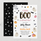 Little Boo Schattige Halloween Pink Ghost Baby sho Kaart (Voorkant / Achterkant)