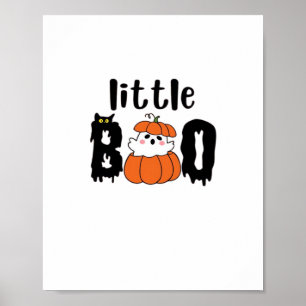 Little Boo Schattige Halloween pompoen Cat  Styl Poster
