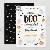 Little Boo Schattige Halloween Schattige Ghost Bab Kaart (Voorkant / Achterkant)